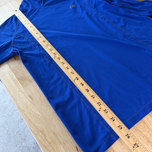 Outdoor Research Echo Hoodie Mens M Lightweight UPF Sun Shirt Blue Long Sleeve - Picture 13 of 14